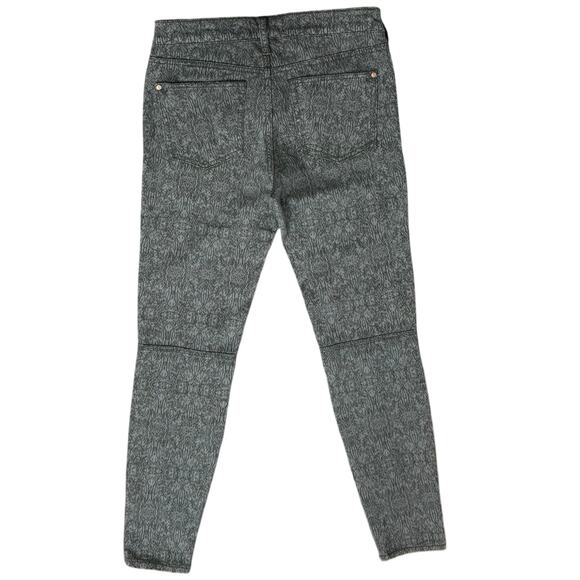 Pilcro and the Letterpress Black White Brocade Stretch Skinny Jeans Size 27 - Picture 5 of 10